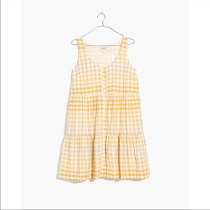 Madewell button front tiered mini dress